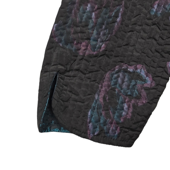 Patty Kim Womens Vintage Floral Quilted Reversible Button Front Jacket Medium - Picture 3 of 8